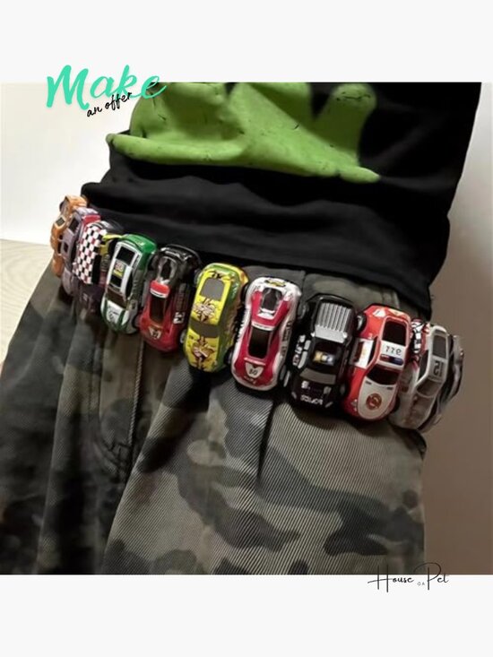 Adjustable Polyester Belt with Toy Car Design for Goth Streetwear main image 7